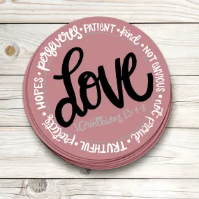 1 Corinthians Love Circle  Sticker