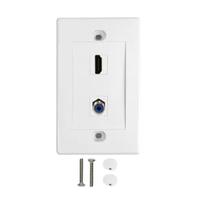 1-Port HDMI   1-Port Digi-Coax Wall Plate Kit - White