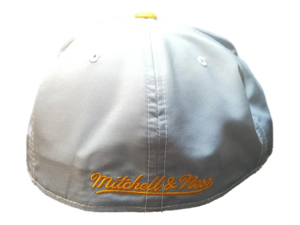 Boston Bruins Mitchell & Ness Gray Yellow Hi Crown Fitted Flat Bill Hat (7 3/8)