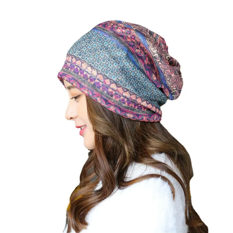 Breathable Chemo Cap Print Confinement Cap Turban Outdoor Cap Beanie