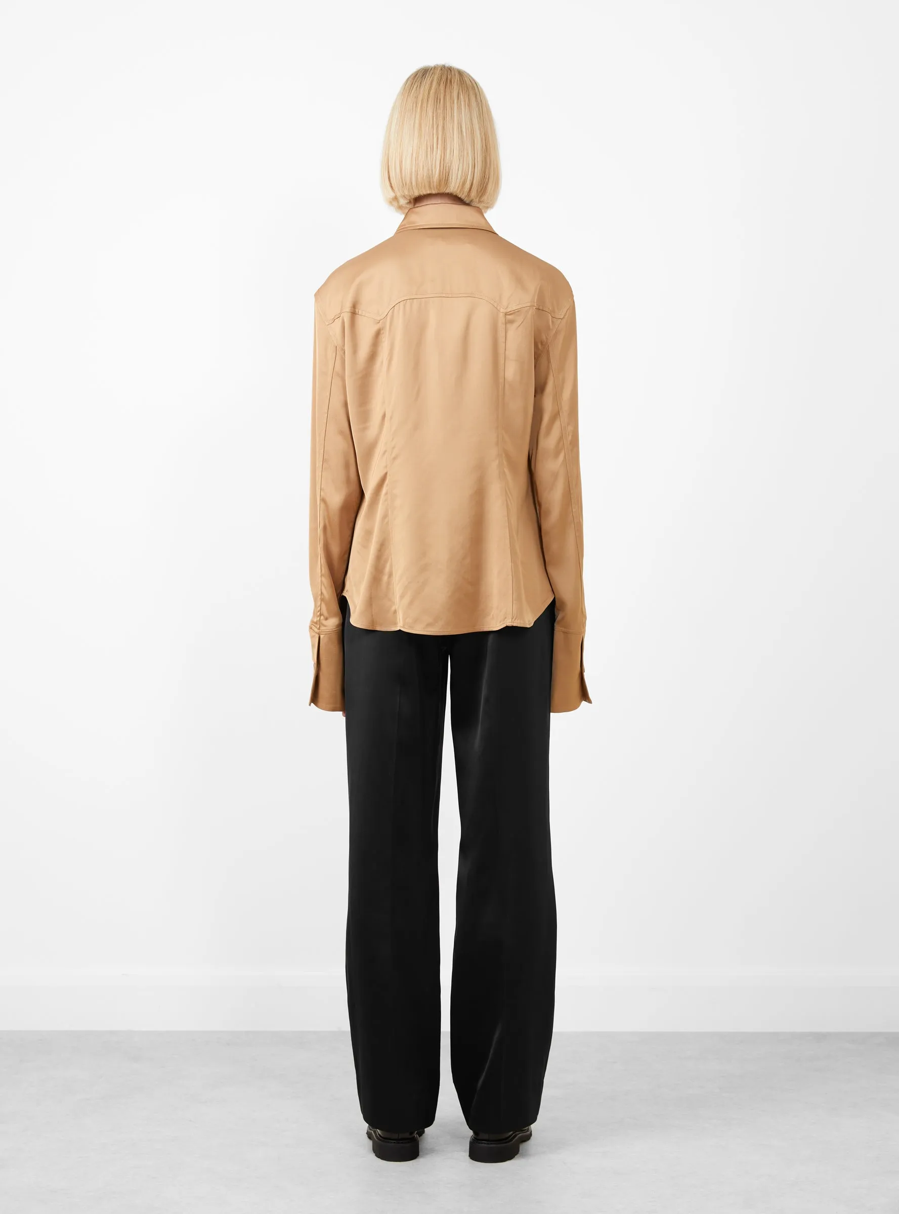 Camilla Shirt Satin Twill Tan
