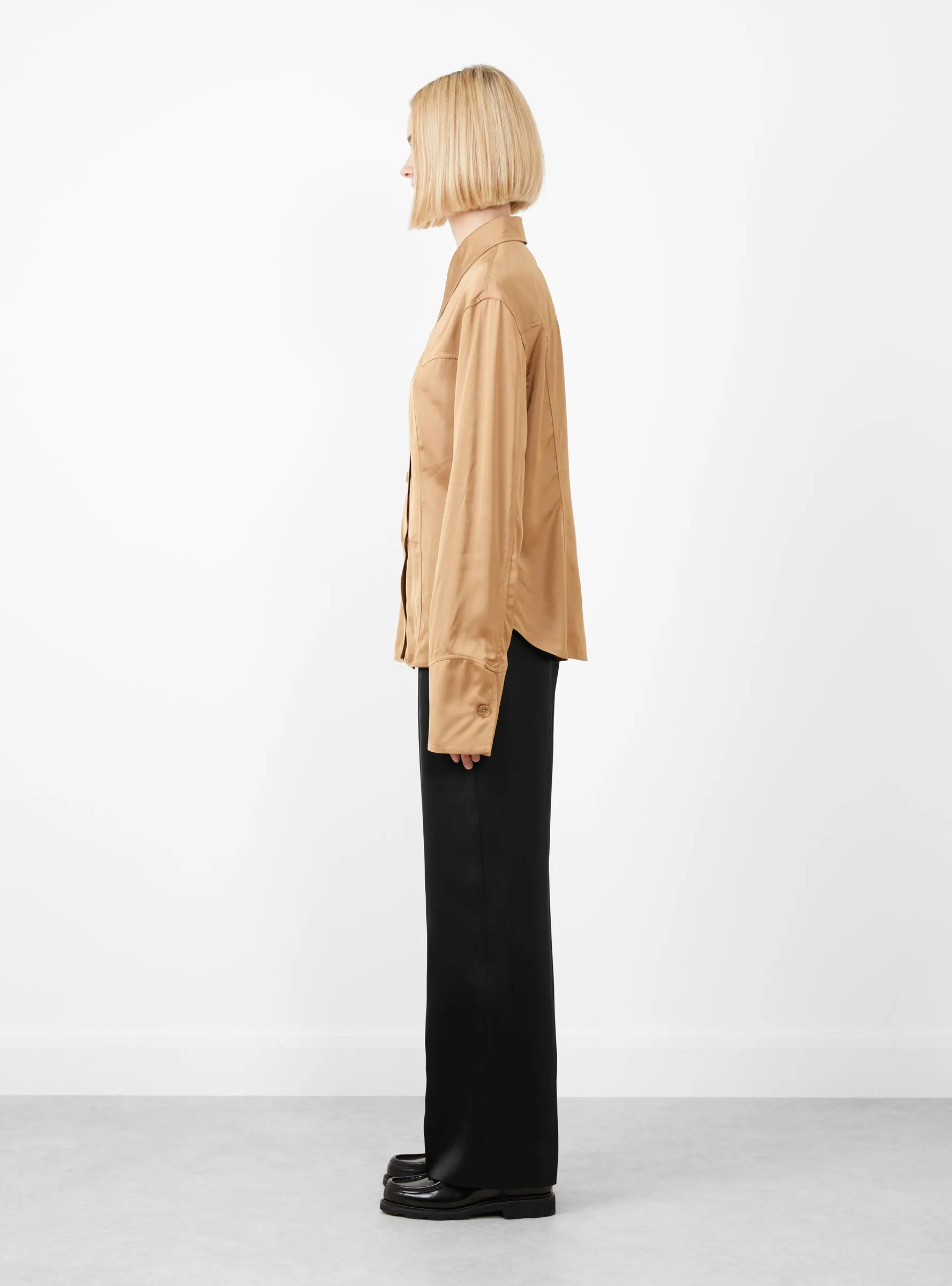 Camilla Shirt Satin Twill Tan