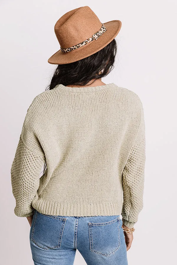 Cider Snuggles Knit Sweater In Pear
