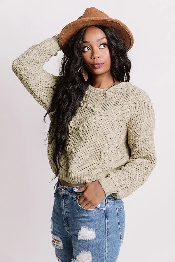 Cider Snuggles Knit Sweater In Pear