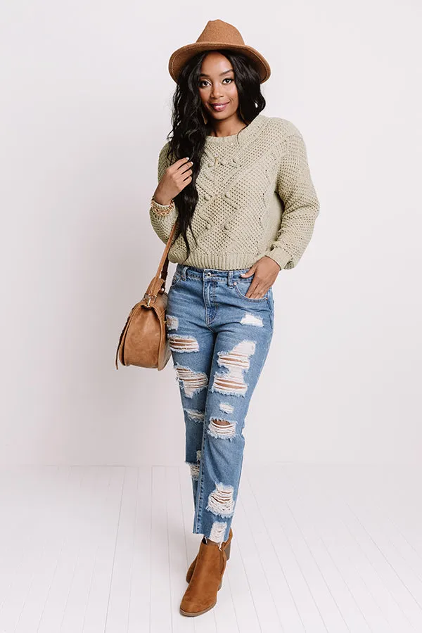 Cider Snuggles Knit Sweater In Pear