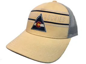 Colorado Rockies Adidas Yellow CCM Vintage Mesh Structured Snapback Hat Cap