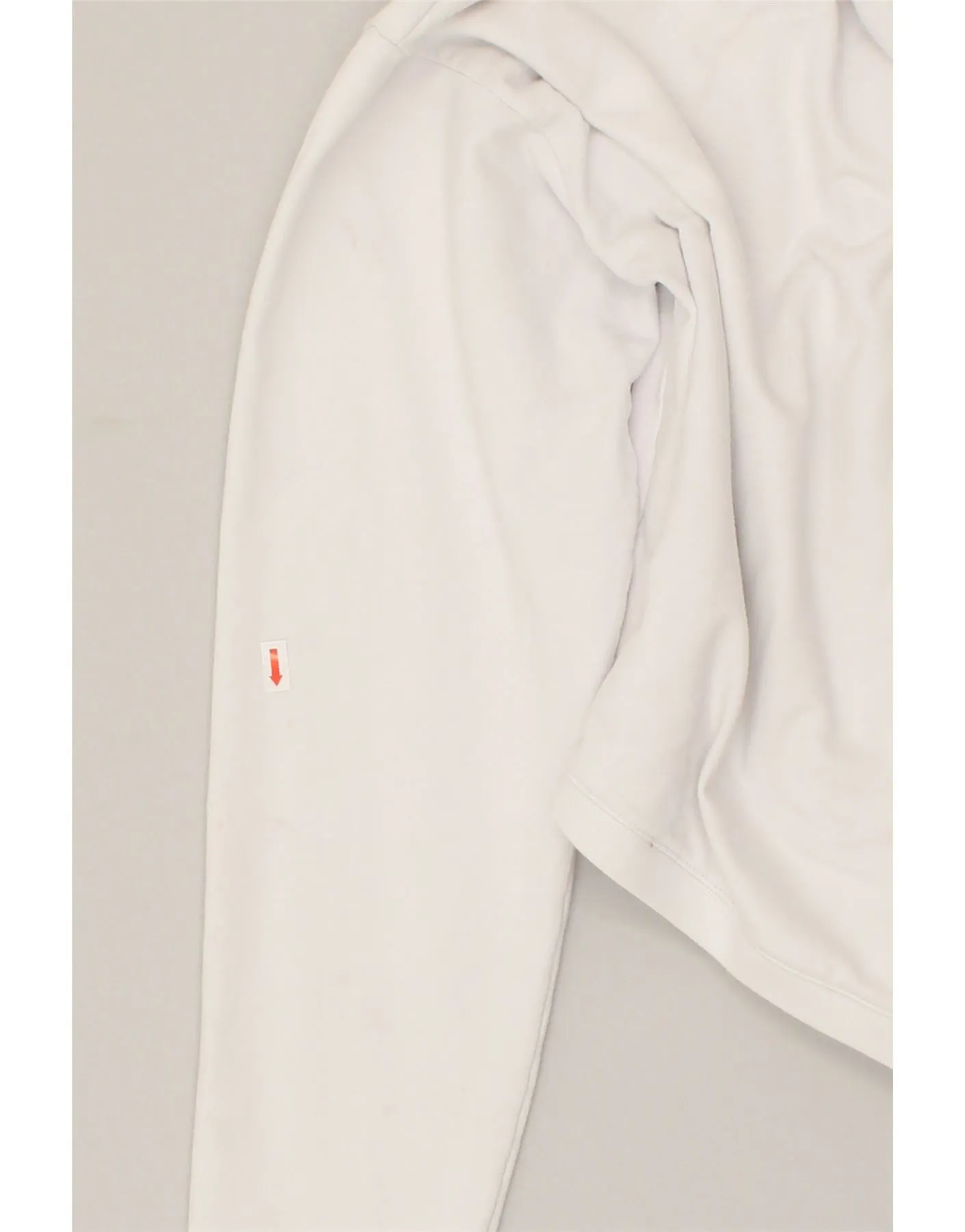 CONVERSE Womens Loose Fit Crop Zip Hoodie Sweater UK 14 Medium White