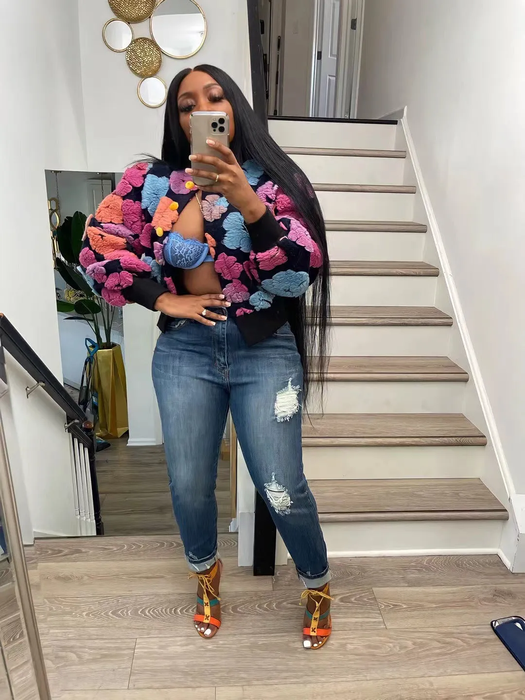 crop top crew neck sweater