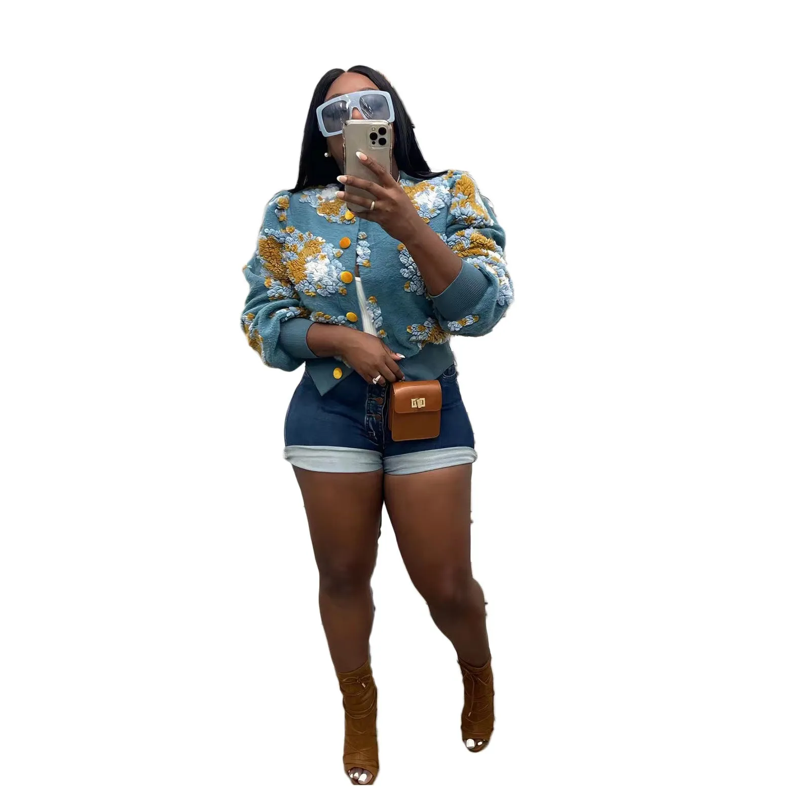 crop top crew neck sweater