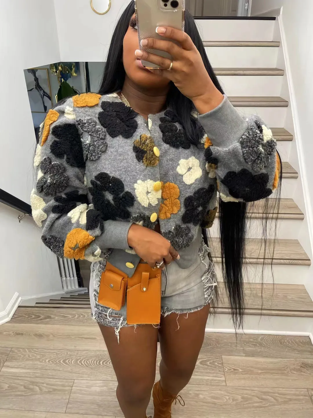 crop top crew neck sweater