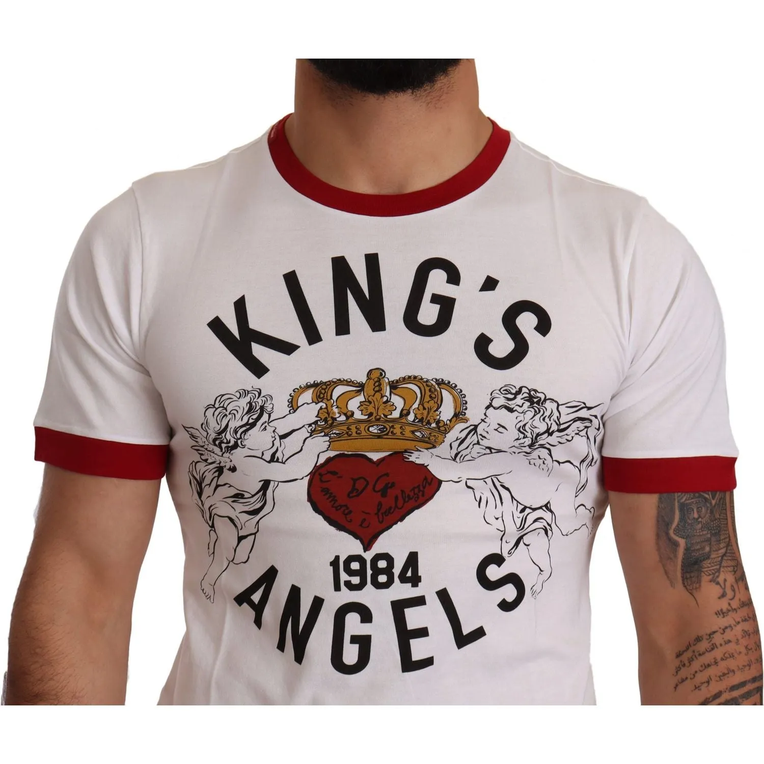 Dolce & Gabbana Exquisite Angelic Motif Cotton T-Shirt