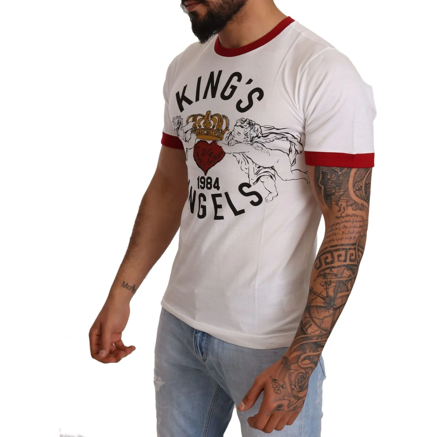 Dolce & Gabbana Exquisite Angelic Motif Cotton T-Shirt