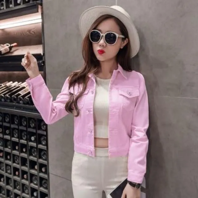 Elegant feminine denim jacket