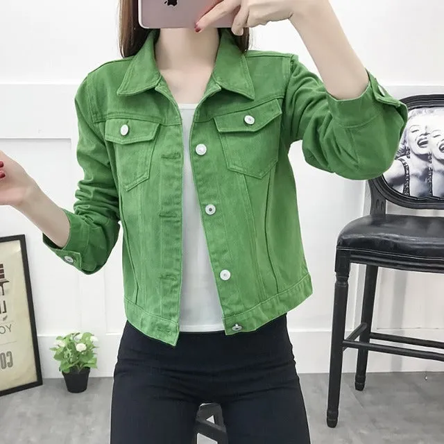Elegant feminine denim jacket
