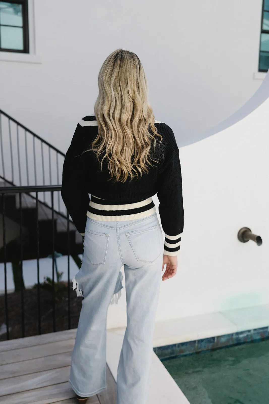 Emy Stripe Sweater - Black