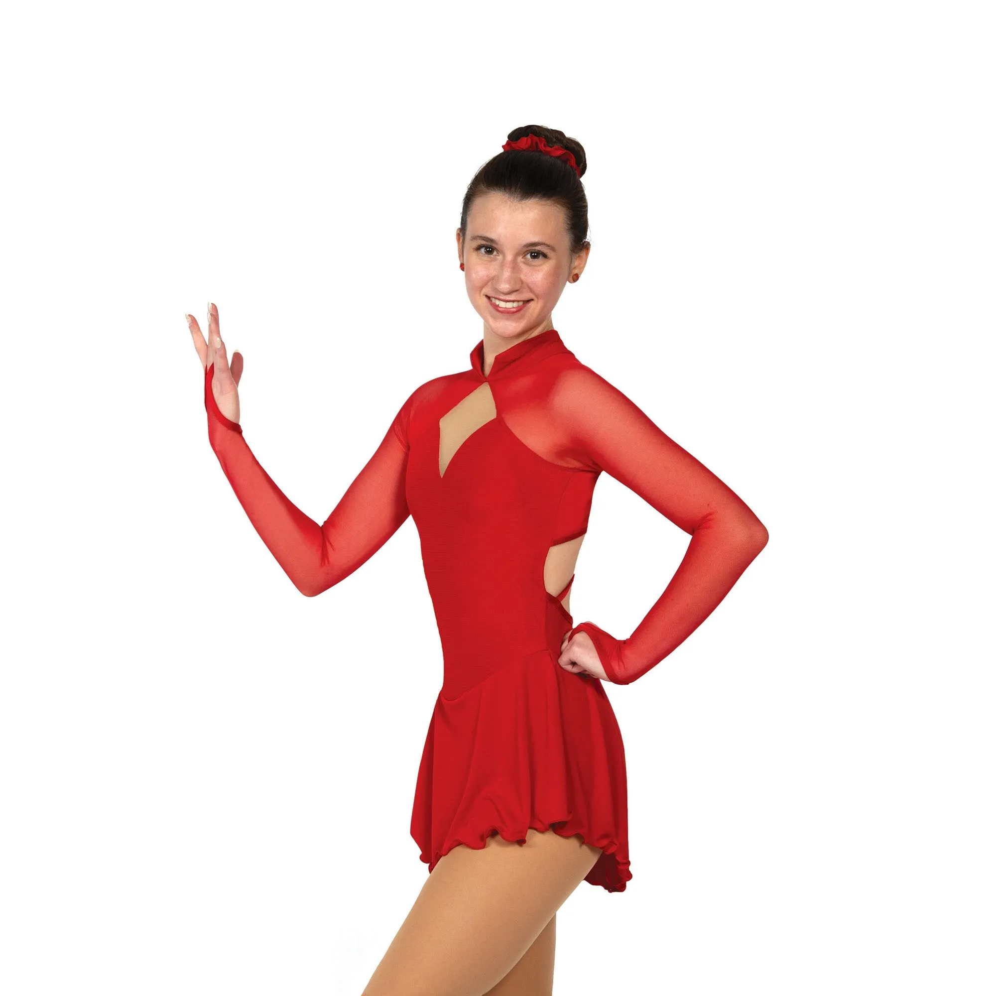 F22002P Competition Figure Skating Strappy Back Dress PLAIN