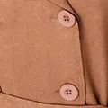 Faux Suede Button Front Trench Coat