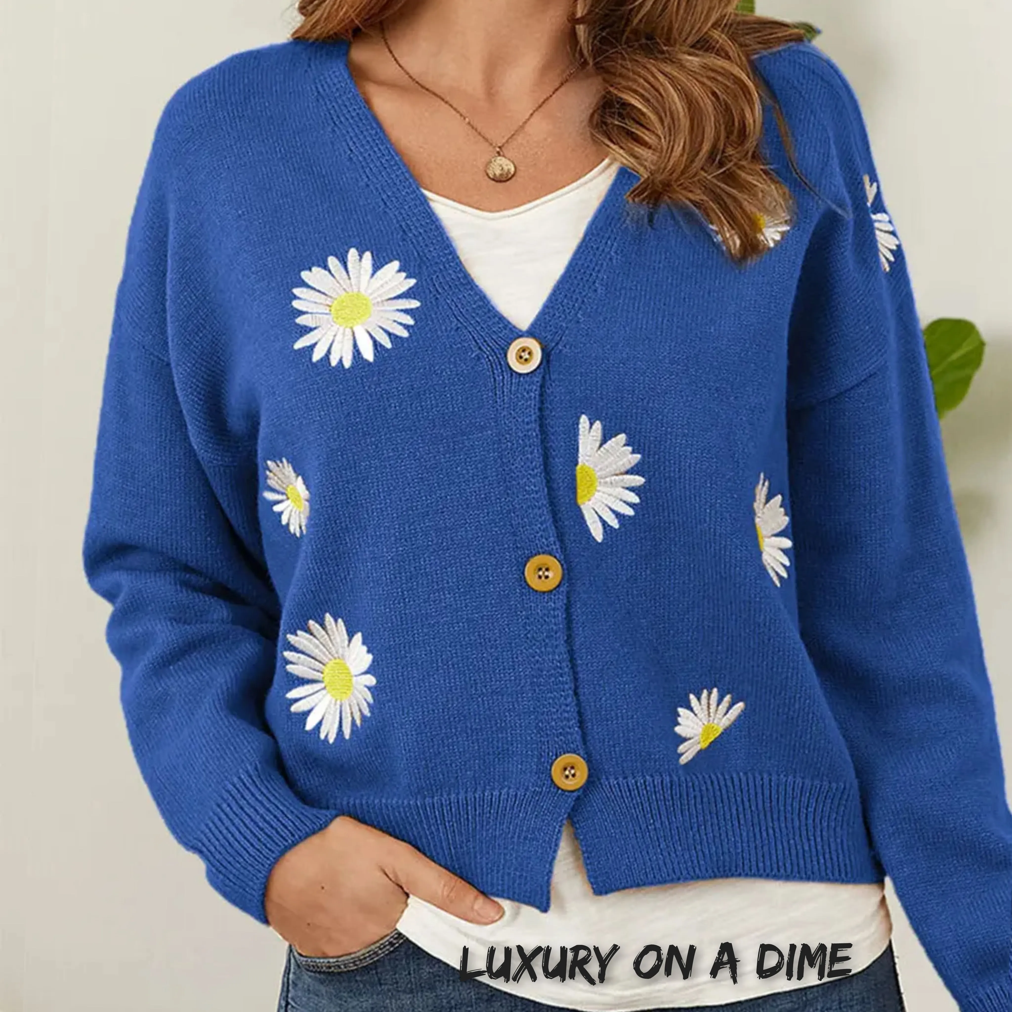 Floral Embroidered Cropped Classic Knit Button Front Retro Long Sleeve Soft Cardigan