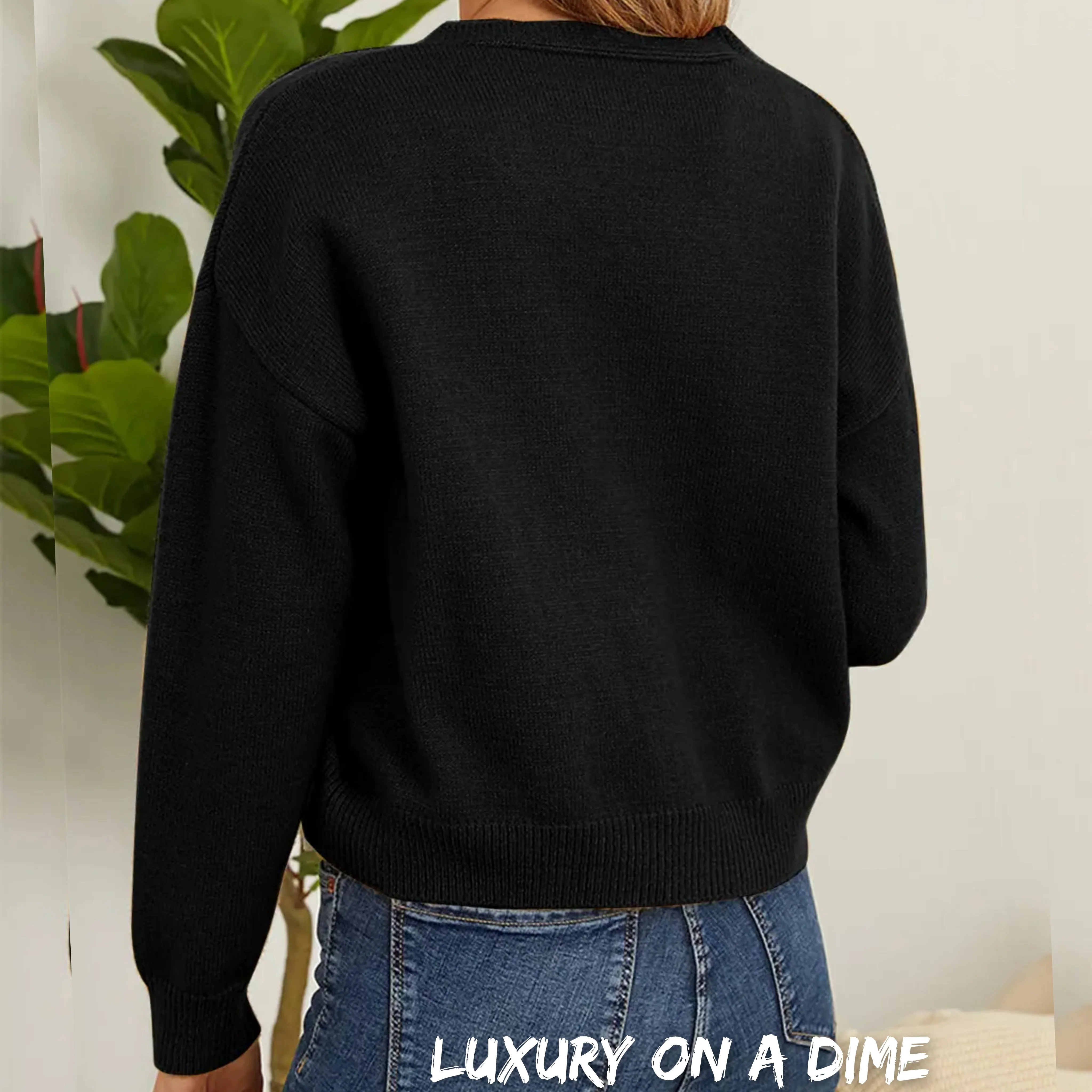 Floral Embroidered Cropped Classic Knit Button Front Retro Long Sleeve Soft Cardigan