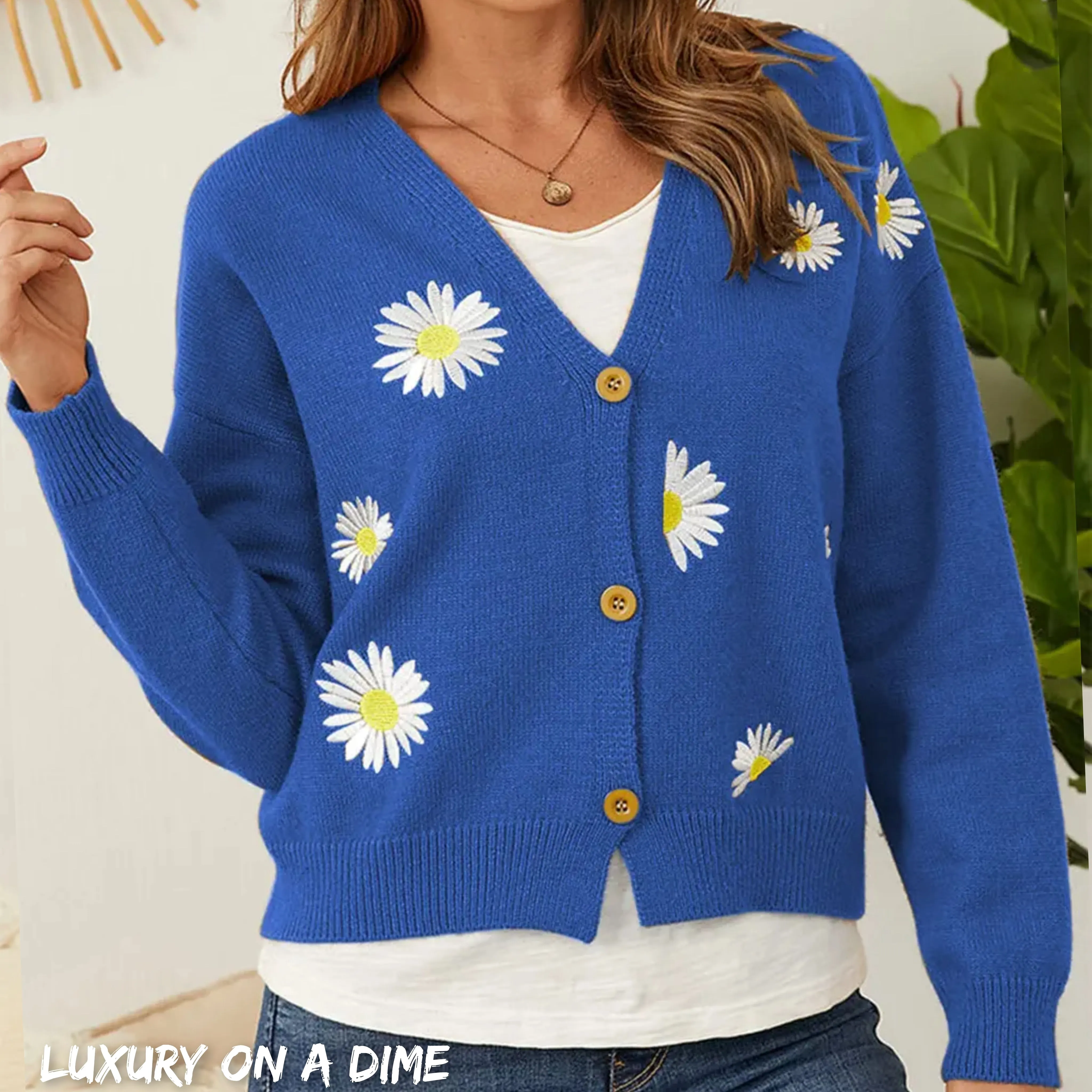 Floral Embroidered Cropped Classic Knit Button Front Retro Long Sleeve Soft Cardigan