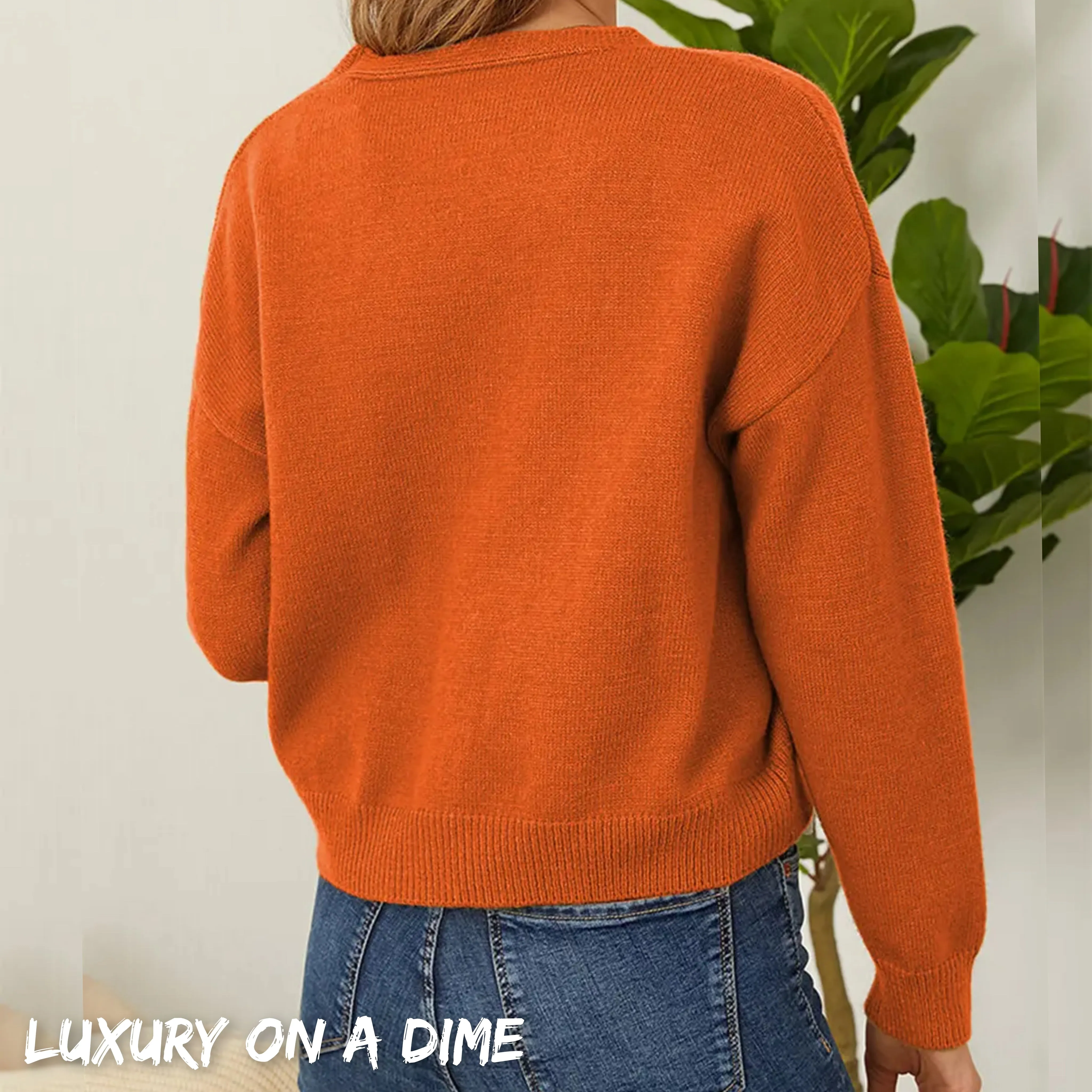 Floral Embroidered Cropped Classic Knit Button Front Retro Long Sleeve Soft Cardigan