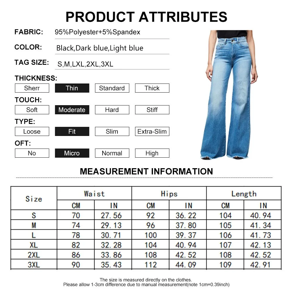Funki Buys | Pants | Women's Flared Wide Leg Mom Jeans