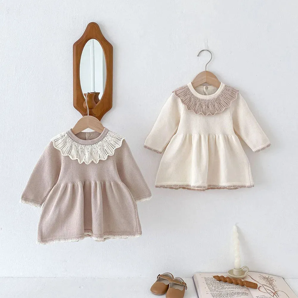 Girls Knitted Collar Dress