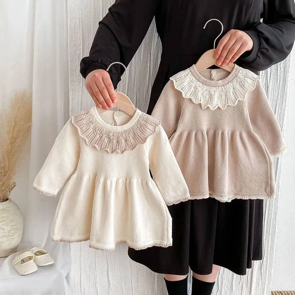 Girls Knitted Collar Dress
