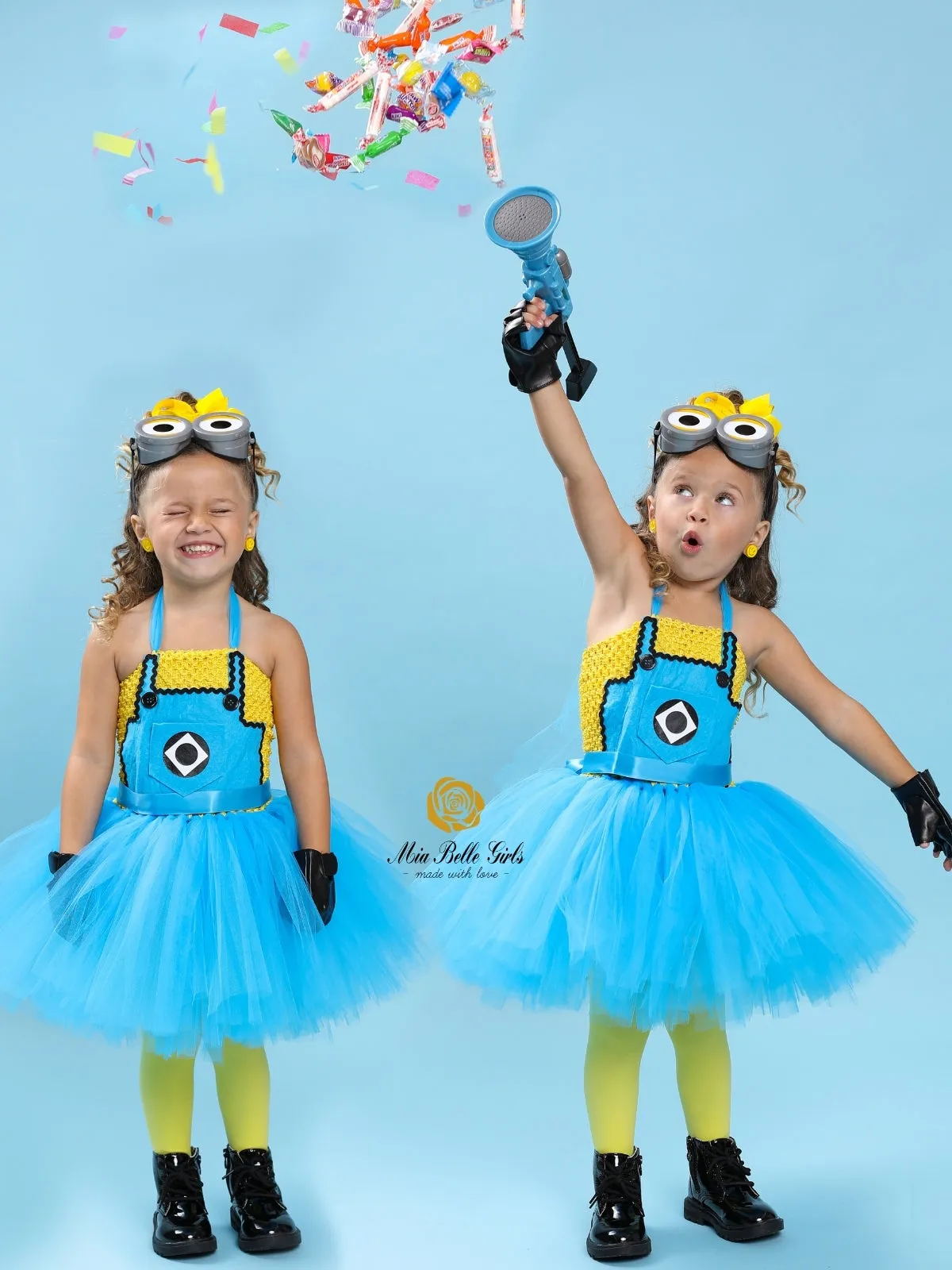 Girls Playful Yellow Minion Tutu Dress Costume