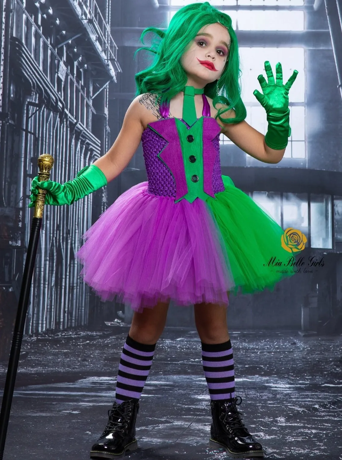 Girls The Joker Inspired Tutu Costume Dress
