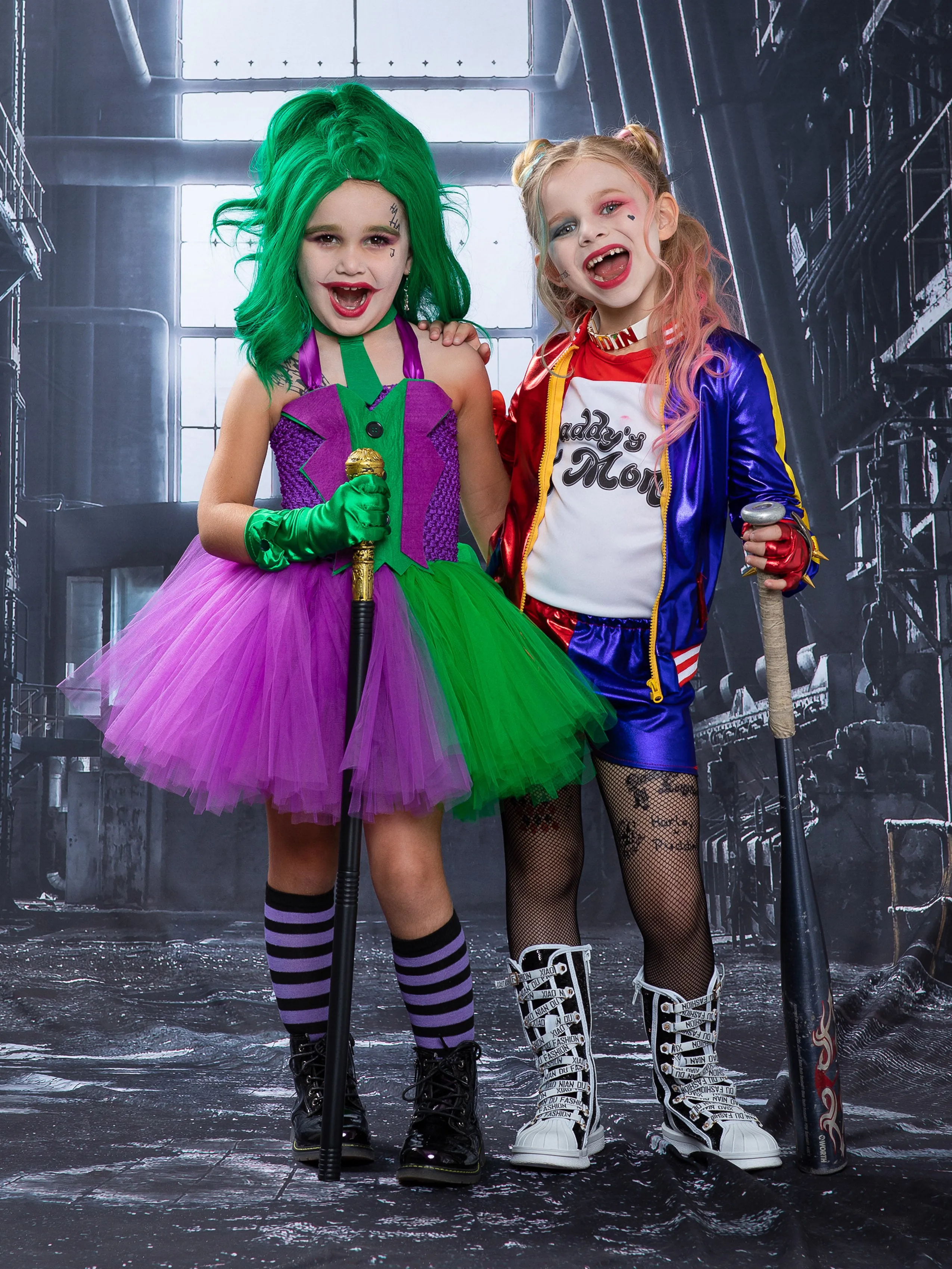 Girls The Joker Inspired Tutu Costume Dress