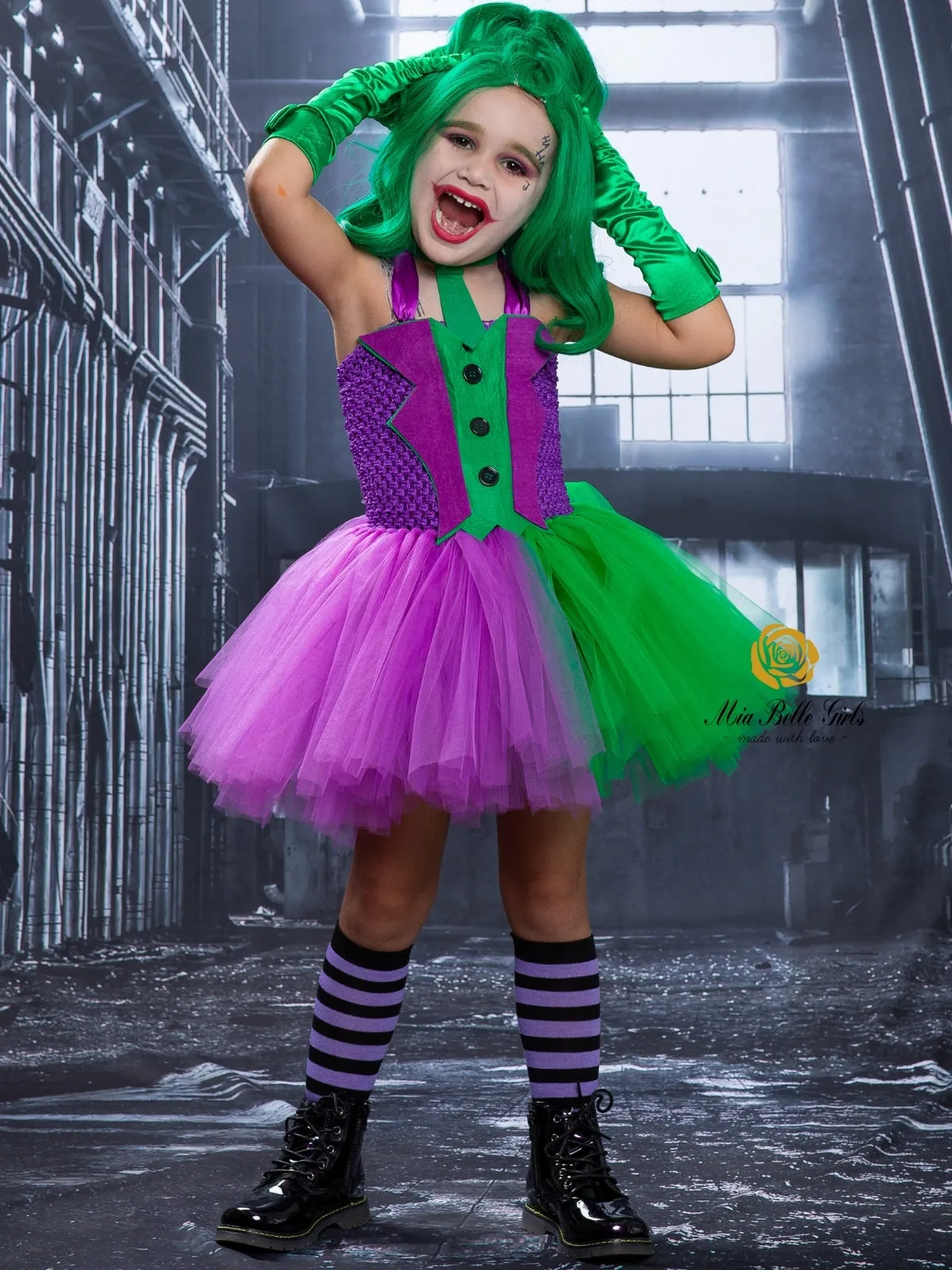 Girls The Joker Inspired Tutu Costume Dress