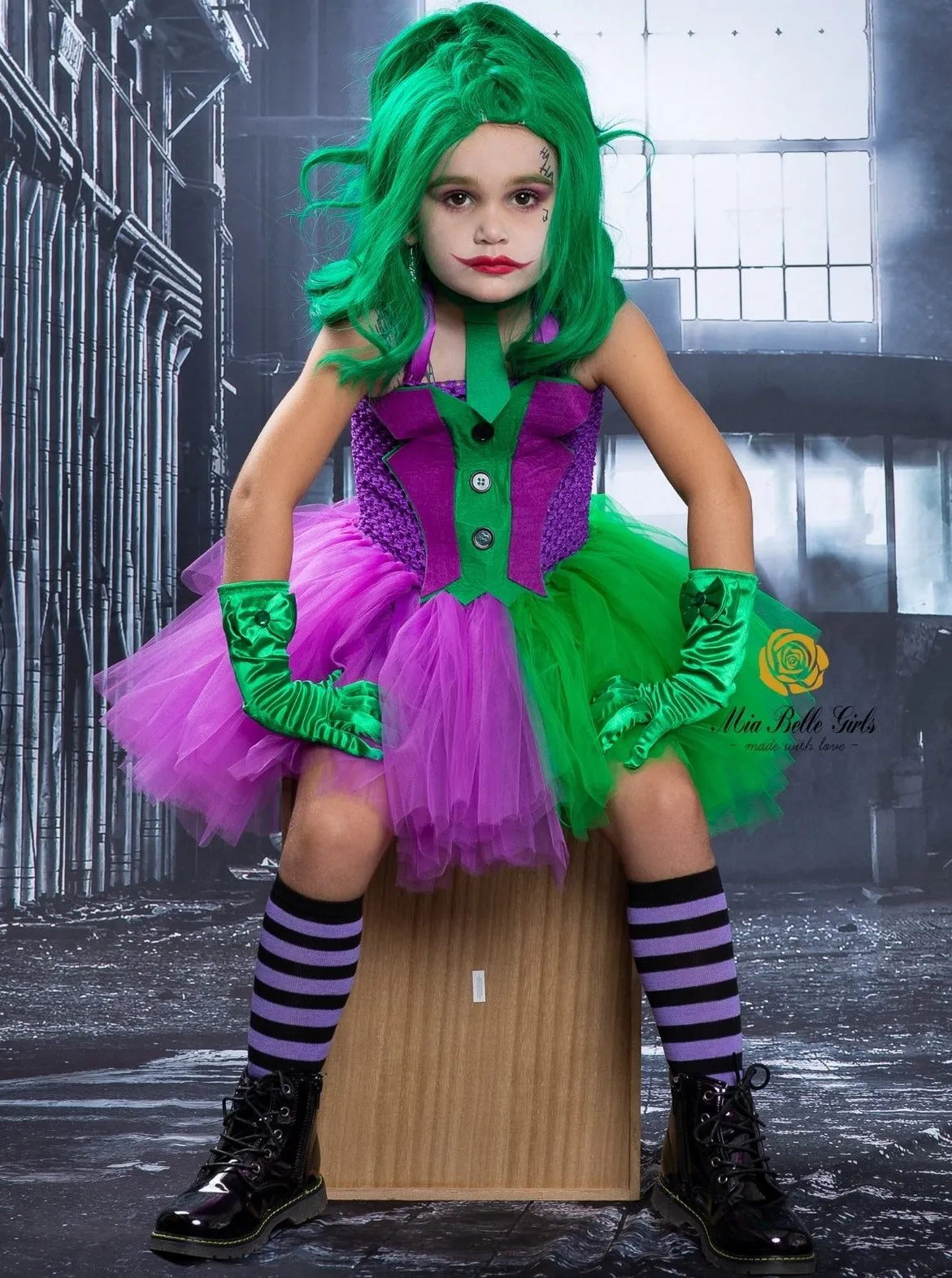 Girls The Joker Inspired Tutu Costume Dress
