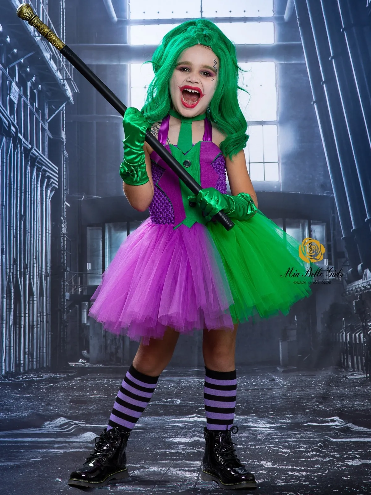 Girls The Joker Inspired Tutu Costume Dress