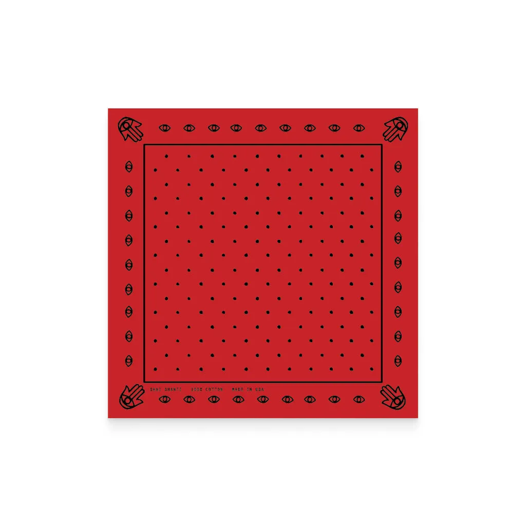 Hamsa & Dots Red Bandana