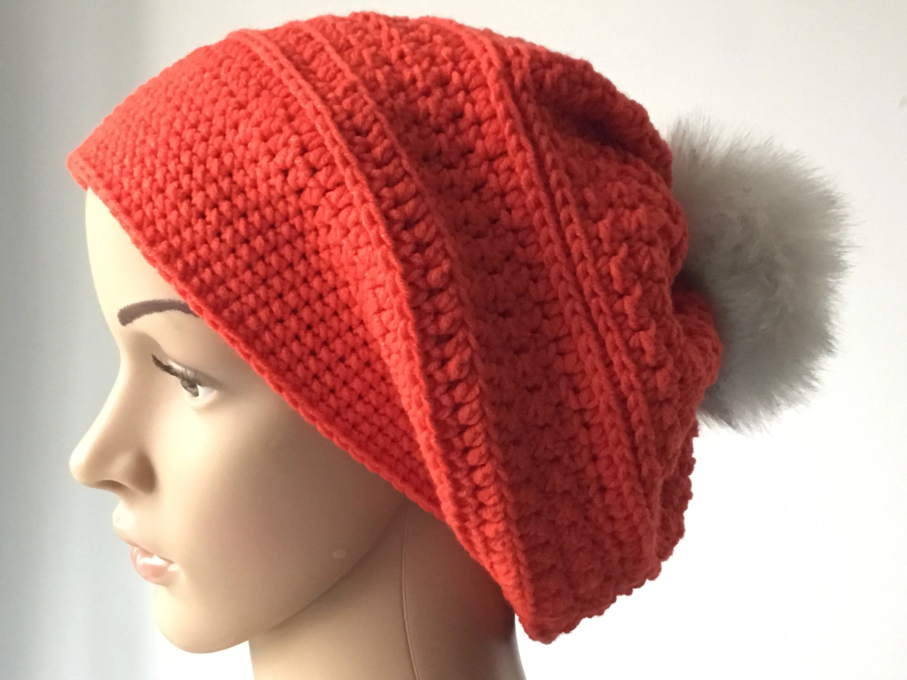 Handmade Slouchy Beanie with Handmade Label
