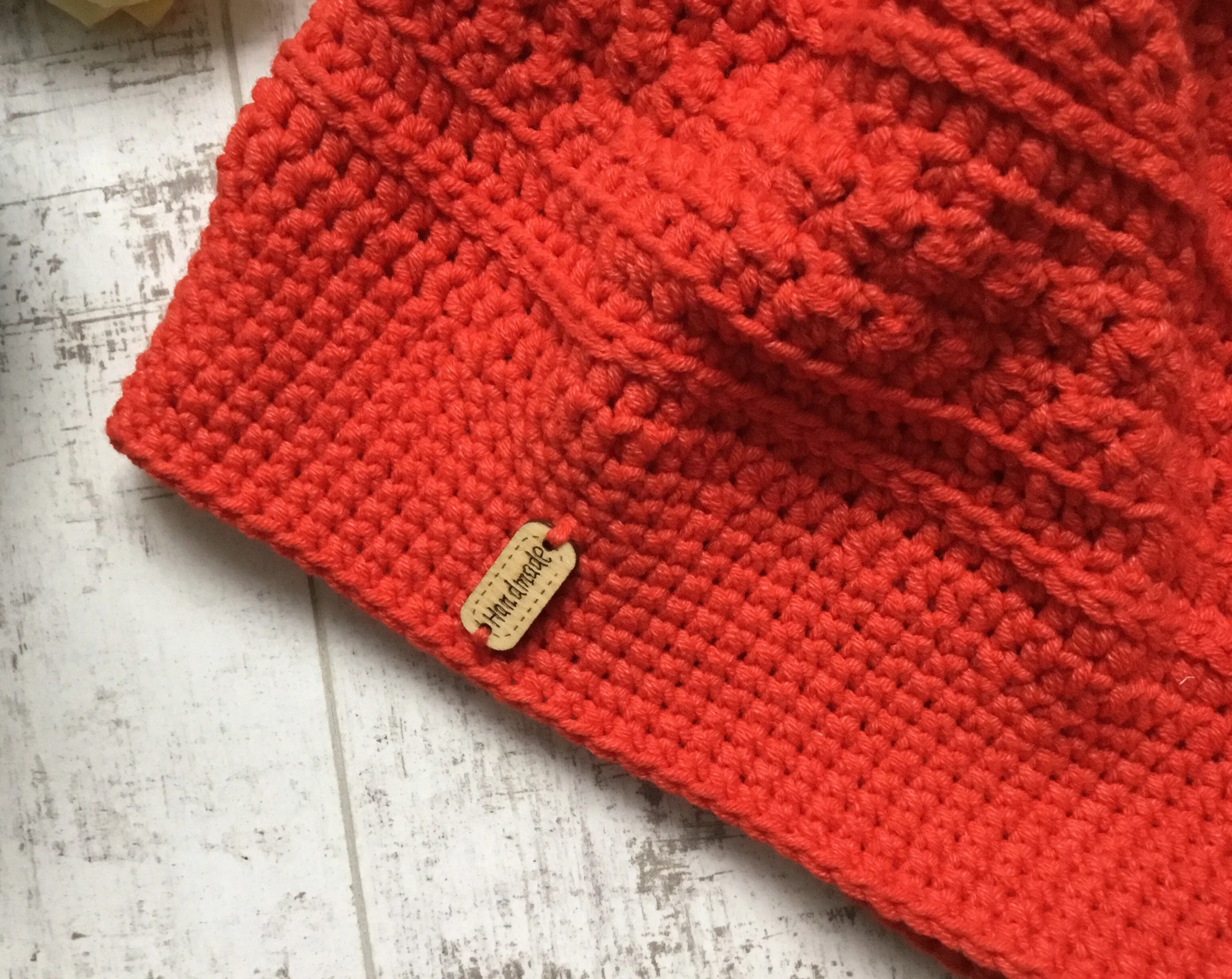 Handmade Slouchy Beanie with Handmade Label