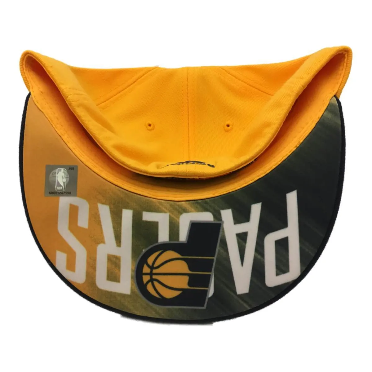 Indiana Pacers Adidas FitMax 70 Yellow Structured Fitted Flat Bill Hat Cap (S/M)