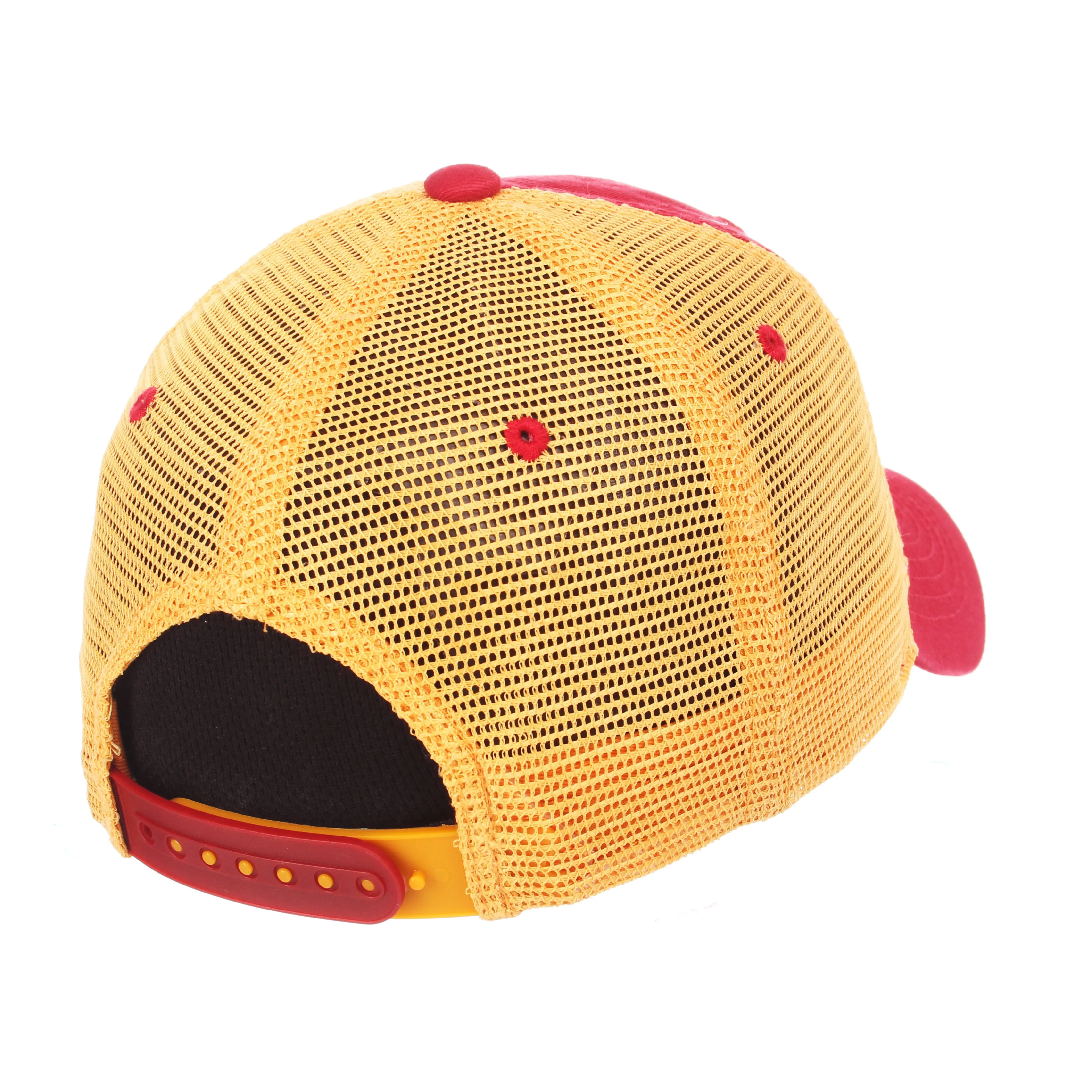 Iowa State Cyclones Zephyr "Freeway" Red w/ Yellow Mesh Adj. Slouch Hat Cap