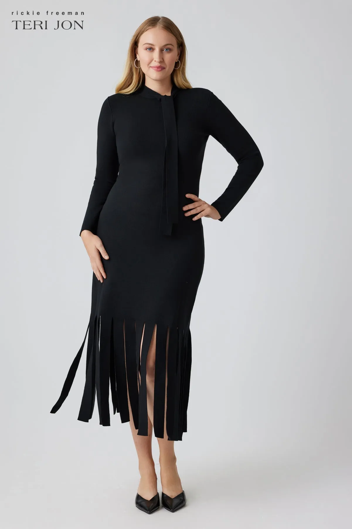 Knitted Merino Wool Dress With Car Wash Fringe