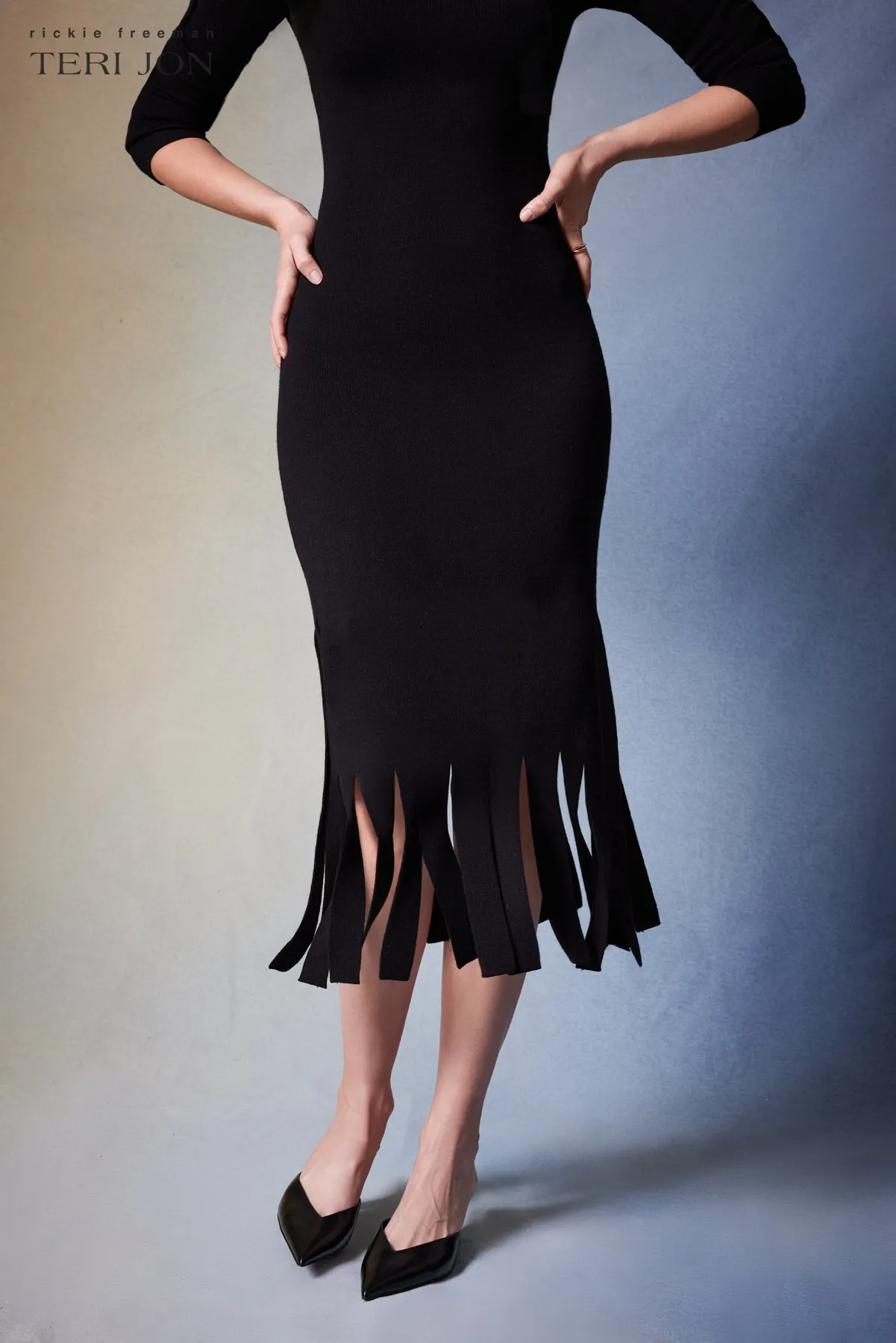 Knitted Merino Wool Dress With Car Wash Fringe
