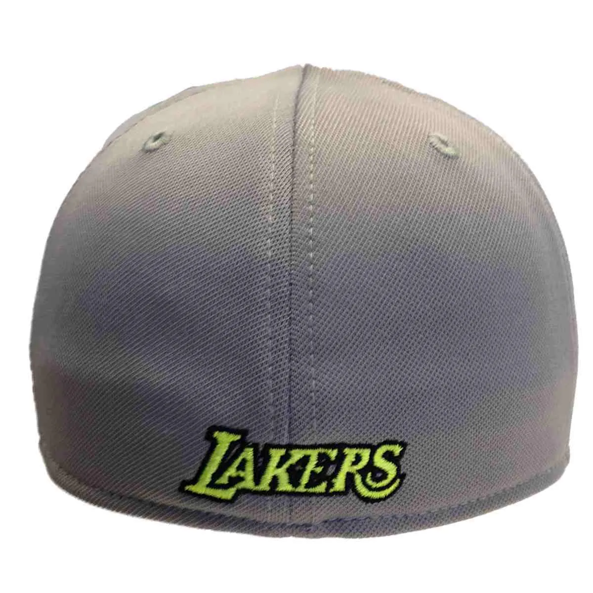 Los Angeles Lakers Adidas Gray Neon Yellow Performance Flexfit Hat Cap