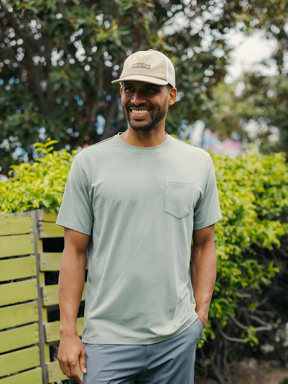 Men's Bamboo Flex Pocket Tee - Heather Black