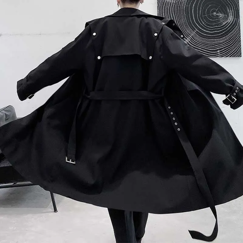 Mid Length Black Trench Coat