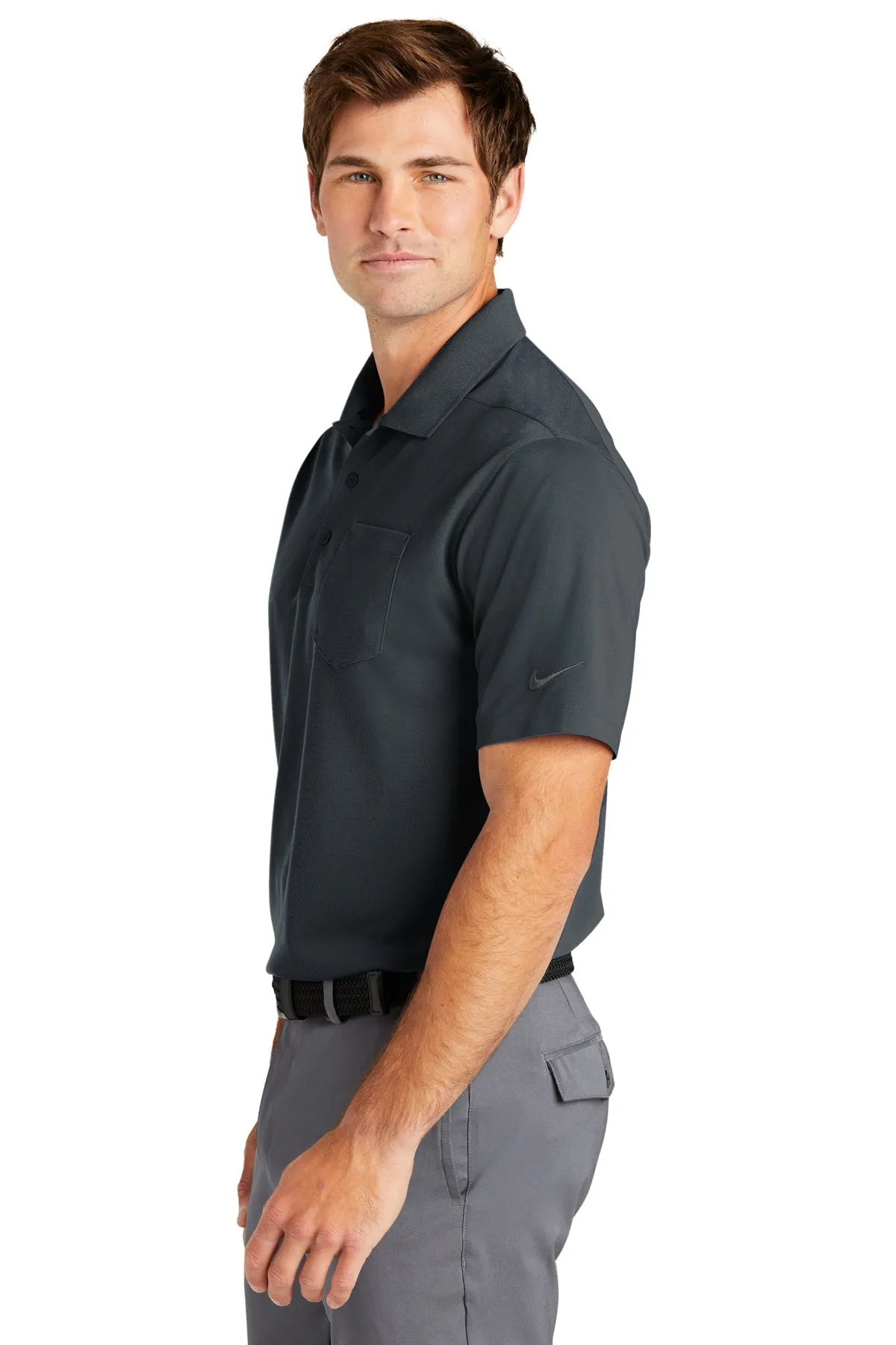 Nike Dri-FIT Micro Pique Custom Pocket Polos, Anthracite