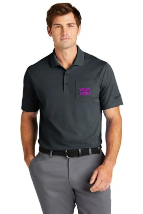 Nike Dri-FIT Micro Pique Custom Pocket Polos, Anthracite