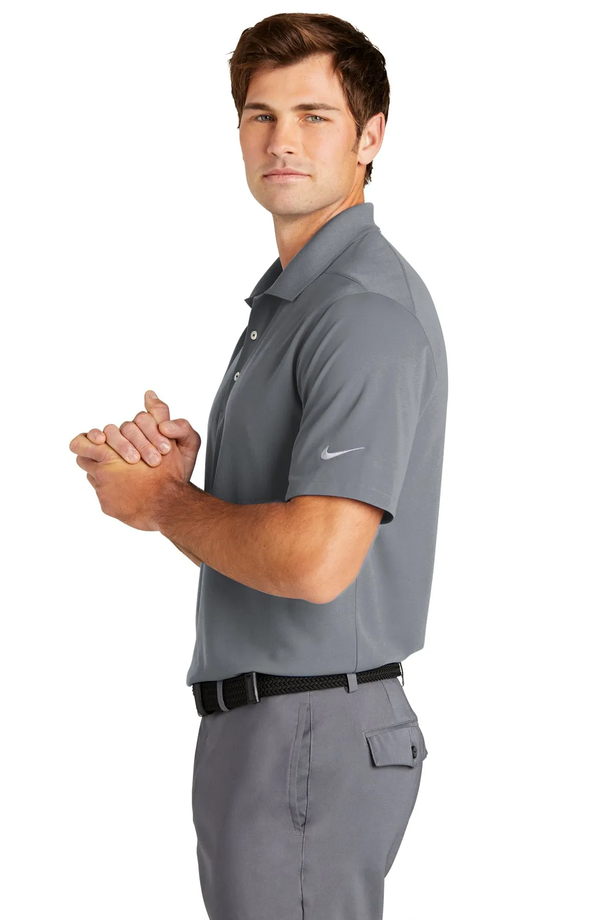 Nike Dri-FIT Micro Pique Customized Polos, Cool Grey