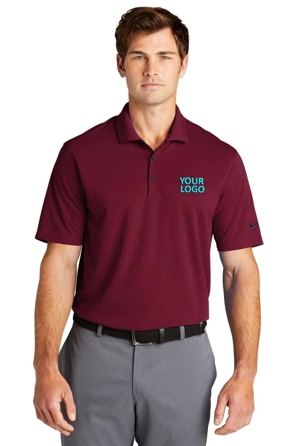 Nike Dri-FIT Micro Pique Customized Polos, Team Red