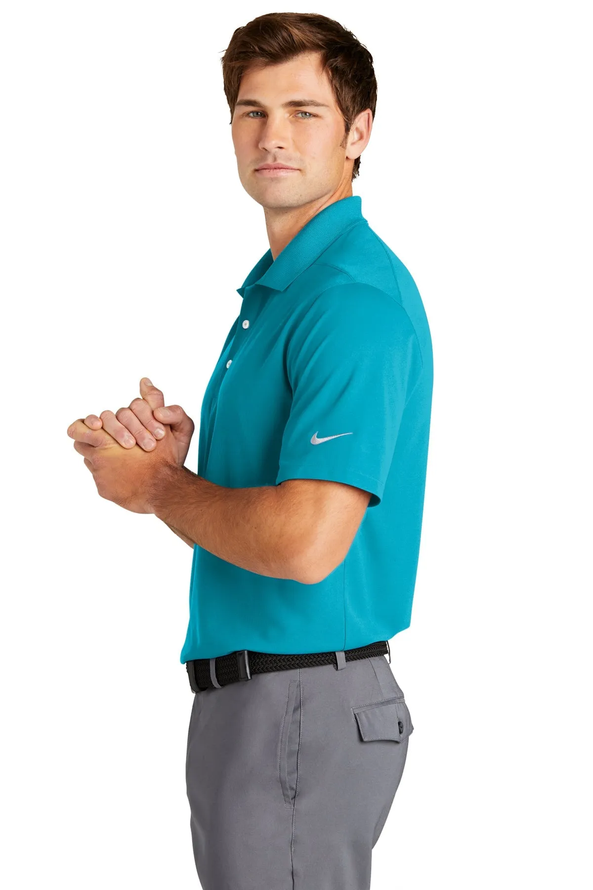 Nike Dri-FIT Micro Pique Customized Polos, Tidal Blue