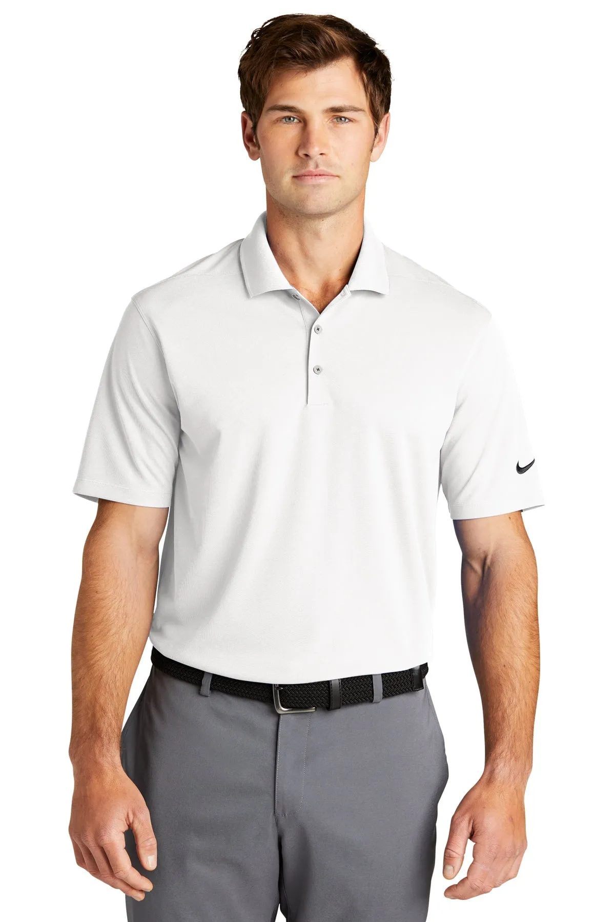 Nike Dri-FIT Micro Pique Customized Polos, White